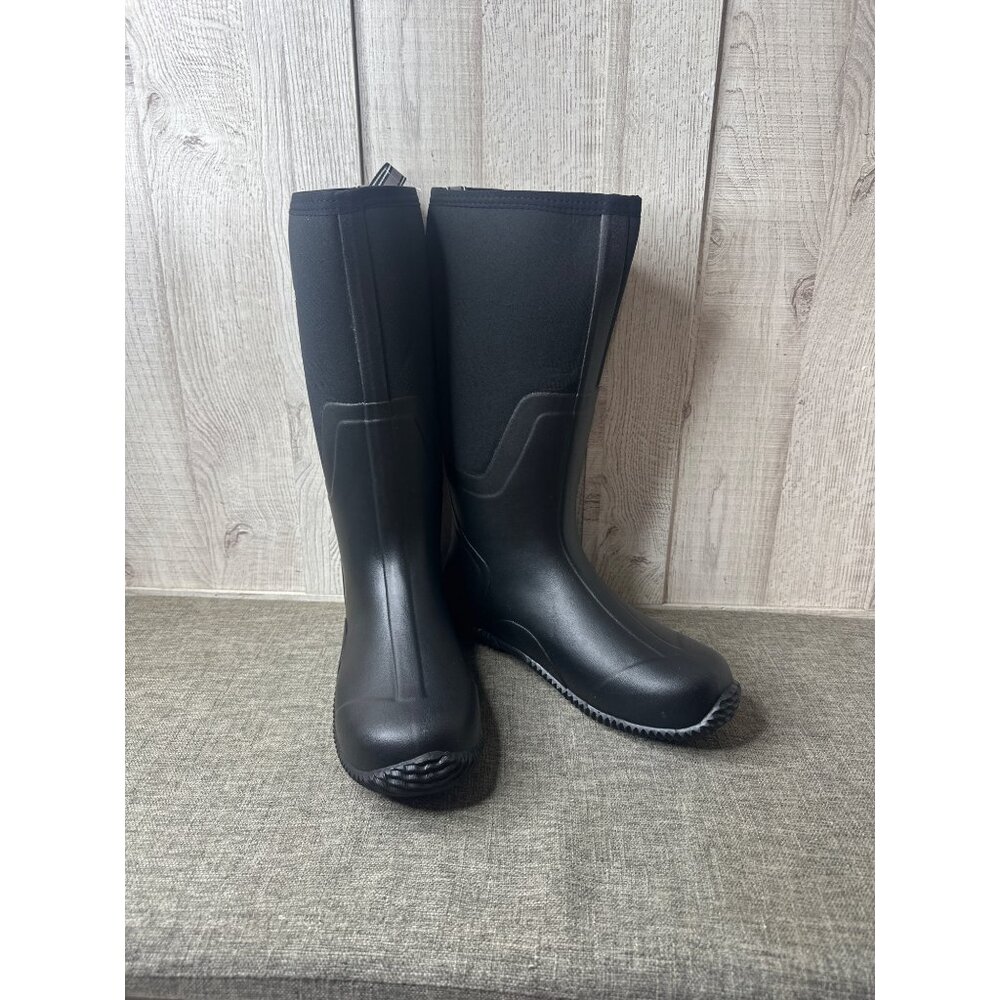 Fans Waterproof Farming Fishing & Hunting Boots Mens Size 13 Black Rubber Upper